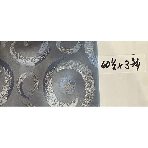 Ateseta Mens Blue & Silver Spiral Pattern Silk Tie - Picture 4 of 4